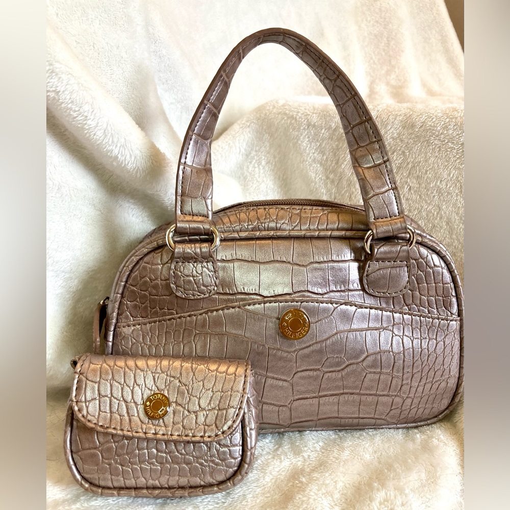 Rare Tommy Hilfiger Metallic Small Shoulder Bag with Matching Coin Purse